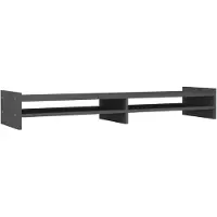 vidaXL Monitorständer Grau 100x27x15 cm Massivholz Kiefer