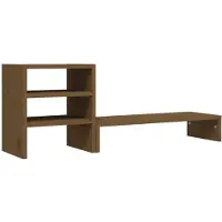 vidaXL Monitorständer Honigbraun 81x20x30 cm Massivholz Kiefer