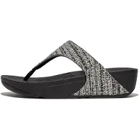 Original Brands FitFlop Lulu Shimmerweave Toe-Post Sandals BLACK 38
