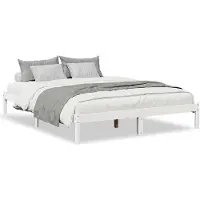 vidaXL Massivholzbett Extra Lang ohne Matratze Weiß 160x210 Kieferholz