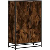 vidaXL Highboard Räuchereiche 68x35x106,5 cm Holzwerkstoff Metall