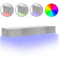 vidaXL TV-Schränke mit LED-Leuchten 2 Stk. Betongrau 60x35x15,5 cm