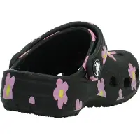 Crocs Clog Kleinkind Classic Flower Clog Black-Schuhgröße 23 - 24