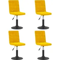 vidaXL Esszimmerstühle 4 Stk. Drehbar Senfgelb Samt