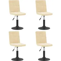 vidaXL Esszimmerstühle 4 Stk. Drehbar Creme Samt
