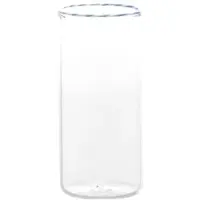 Zafferano 6er-Set Intrecci Highball-Gläser aus mundgeblasenem Borosilikatglas, elegantes weiß-blaues Design für Longdrinks, temperaturbeständig