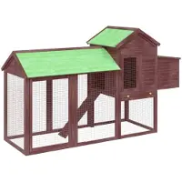 vidaXL Hühnerstall Mokka 193x65x117 cm Massivholz Kiefer