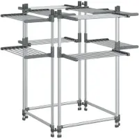 vidaXL Wäschetrockner 107x107x120 cm Aluminium