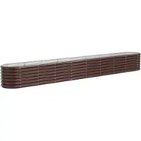 vidaXL Hochbeet Verzinkter Stahl 332x40x36 cm Braun