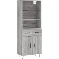 vidaXL Highboard Grau Sonoma 69,5x34x180 cm Holzwerkstoff