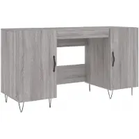 vidaXL Schreibtisch Grau Sonoma 140x50x75 cm Holzwerkstoff