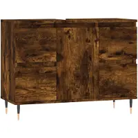 vidaXL Badschrank Räuchereiche 80x33x60 cm Holzwerkstoff