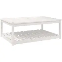 vidaXL Gartentisch Weiß 121x82,5x45 cm Massivholz Kiefer