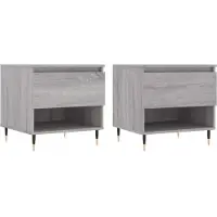 vidaXL Couchtische 2 Stk. Grau Sonoma 50x46x50 cm Holzwerkstoff