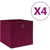vidaXL Aufbewahrungsboxen 4 Stk. Vliesstoff 28x28x28 cm Dunkelrot