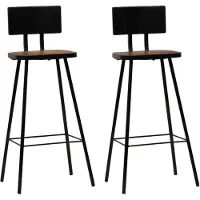 vidaXL Barhocker 2 Stk. Massives Altholz