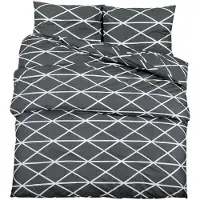 vidaXL Bettwäsche-Set Grau 200x200 cm Baumwolle