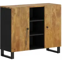 vidaXL Sideboard mit 2 Türen 90x33x75 cm Massivholz Mango