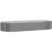 vidaXL Hochbeet Verzinkter Stahl 249x100x36 cm Grau