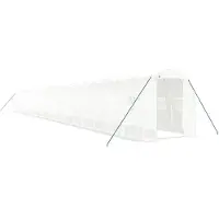vidaXL Gewächshaus mit Stahlrahmen Weiß 44 m² 22x2x2 m