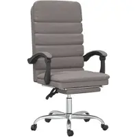 vidaXL Bürostuhl mit Massagefunktion Taupe Stoff