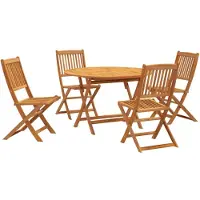 vidaXL 5-tlg. Garten-Essgruppe Massivholz Akazie