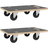 vidaXL Transportroller 2 Stk. Rechteckig 80x55x11,5 cm 250 kg