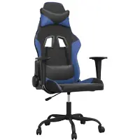 vidaXL Gaming-Stuhl Schwarz und Blau Kunstleder