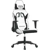 vidaXL Gaming-Stuhl Weiß und Schwarz Kunstleder