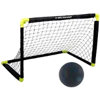 Dunlop Fußballtor und Leuchtender Ball Set - Fußball Trainingsmaterial - 90 x 59 x 61 cm - Fußball Größe 5 - Kunststoff - Schwarz/Gelb