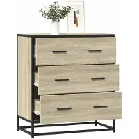 vidaXL Sideboard Sonoma-Eiche 68x35x76 cm Holzwerkstoff und Metall