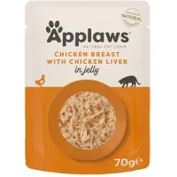 Applaws Nassfutter im Beutel mit Huhn und Leber Gelee für Katzen 70 g