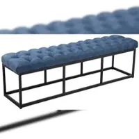DELUKE Sitzbank MEXICO Stoff Blau 150x38x46cm Sitzbank Flur Sitzhocker Esszimmerbank Polsterbank Schlafzimmer
