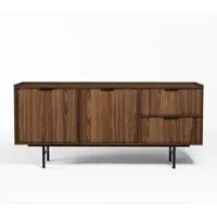 AX Living Nordiva Kommode mit Schublade 150 cm Warmia Walnut Sideboard Holz