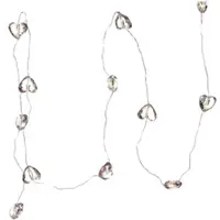 MARELIDA LED Lichterkette Herzen - 12 rosa Herzen - L: 1,65m - Batteriebetrieb - Timer