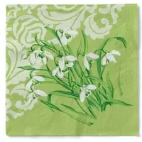 Sovie HORECA Serviette Melanie in grün aus Tissue 33 x 33 cm, 100 Stück Hochzeit Frühling Blumen