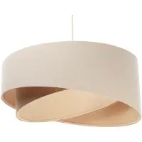 Licht-Erlebnisse Hängeleuchte Stoff Ø 50 cm H: max. 105 cm Weiß Creme Beige E27 rund Modern Hängelampe
