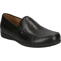 Geox Slipper SIRON, Glattleder, Schwarz, Herren