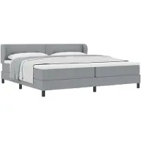 vidaXL Boxspringbett mit Matratze Hellgrau 200 x 200 cm Stoff