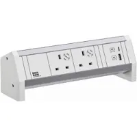 Bachmann DESK ws 2xUK 1xUSB A/C 22W GST18 RAL9010