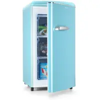 Klarstein Laika Gefrierschrank - 60 Liter Gesamtvolumen, Thermostat mit 5 Stufen, 0 bis -18 °C, 3 Einschübe, freistehend, Retro-Design, blau