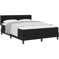 vidaXL Boxspringbett mit Kopfteil Schwarz 200 x 160 cm Stoff