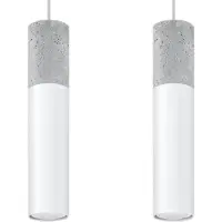 Sollux Borgio 3L Lampe A Sospensione Da Soffitto, Design Minimalista E Industriale, Lampadina GU10 Sostituibile, 3x40 W, Cemento E Acciaio
