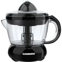 Melissa 16230042 - Elektrische Zitruspresse mit 40-W-Motor, 0,7-Liter-Saftbehälter und zwei Entsaftungskegeln - Schwarz