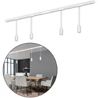 Briloner LEUCHTEN Schienensystem-Sets "RAIL", weiß matt, H: 142cm, 7 Stk., Leuchten, Schienensystem Rail 1,5 m Weiß 4,5W Decke Wohnzimmer Büro Küche Flur, Schienensystem-Sets