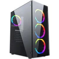 Gembird CCC-FC-1500RGB Computer-Gehäuse Midi Tower Schwarz Transparent