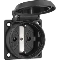 Abl Anbausteckdose IP54 50x50mm ger schwarz 1561 Kunststoff Schraubkl hfr