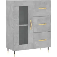 vidaXL Highboard Betongrau 69,5x34x180 cm Holzwerkstoff