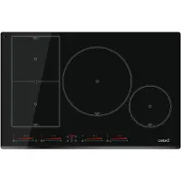 CATA INSB 8021 BK, Schwarz, Integriert, 80 cm, Zonen-Induktionskochfeld, Glas, 4 Zone(n)