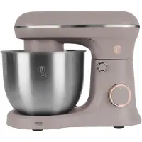 Berlinger Haus Multifunktionale Kchenmaschine 1500W, 5L, Edelstahl, Antihaft-Knethaken und Schneebesen, 6 Geschwindigkeiten, Leiser Motor, Elegantes Design Matt Taupe